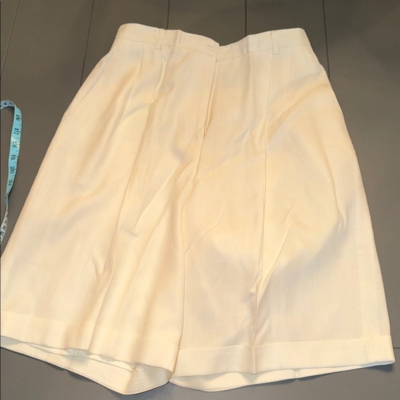 Talbots Pants - Talbots Linen Neutral cream ivory High Waist Tailored Bermuda Shorts 14 🐈⬛